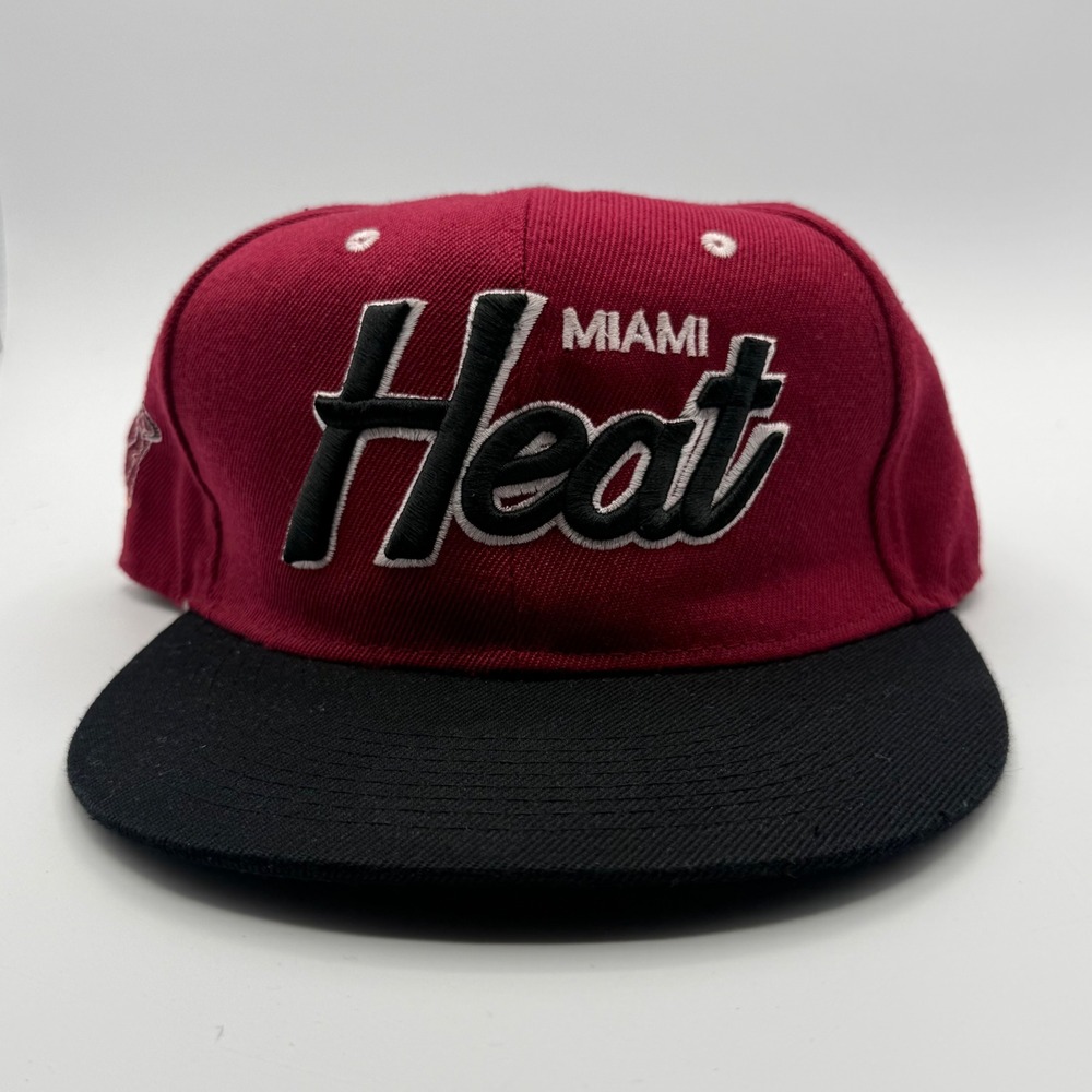 New Era Snapback Hat Mens OS Maroon Excellent Miami Heat Hardwood Classics NBA